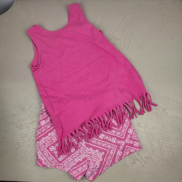 The Children's Place Pink Fringe "Princess" Tank Top & Shorts Matching Set sz 5T - Picture 6 of 6